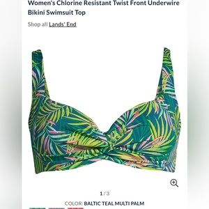 Lands’ End women’s Plus size Chlorine Resistant Twist-Front Underwire Bikini Top